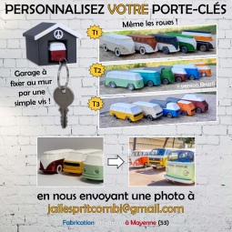 Porte-clés Cox' et son garage - EspritCombi.com